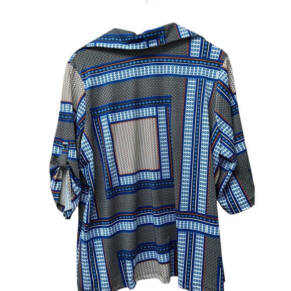 Per Seption Multicolor 3/4 Sleeve Blouse 3X Built-In Shell Layered Look Plus - Picture 9 of 13